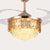 4 Blades Multi-Tiered Tapered Ceiling Fan Lighting Modern Crystal Prism Rose Gold LED Semi Flush Mount, 42" Wide Rose Gold Rectangle Clearhalo 'Ceiling Fans with Lights' 'Ceiling Fans' 'Modern Ceiling Fans' 'Modern' Lighting' 2478064