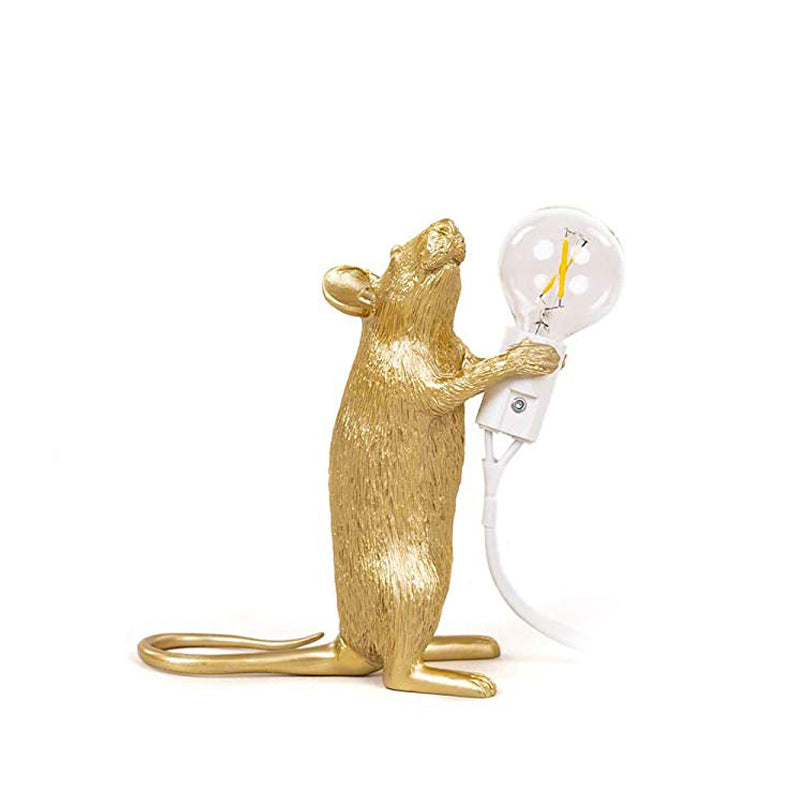 Gold Finish Mouse Small Table Light Decorative Single Resin Night Lamp for Bedroom Gold Standing Clearhalo 'Lamps' 'Table Lamps' Lighting' 2478128