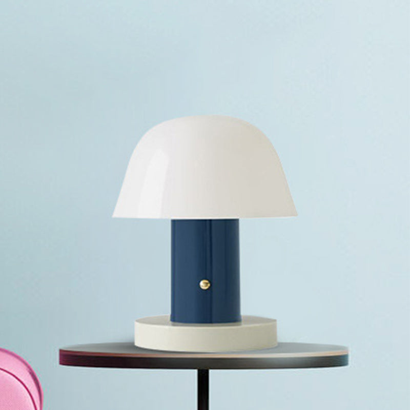 Designer Mushroom Shaped Night Table Light Metal 2-Light Living Room Accent Lamp Blue Clearhalo 'Lamps' 'Table Lamps' Lighting' 2478161