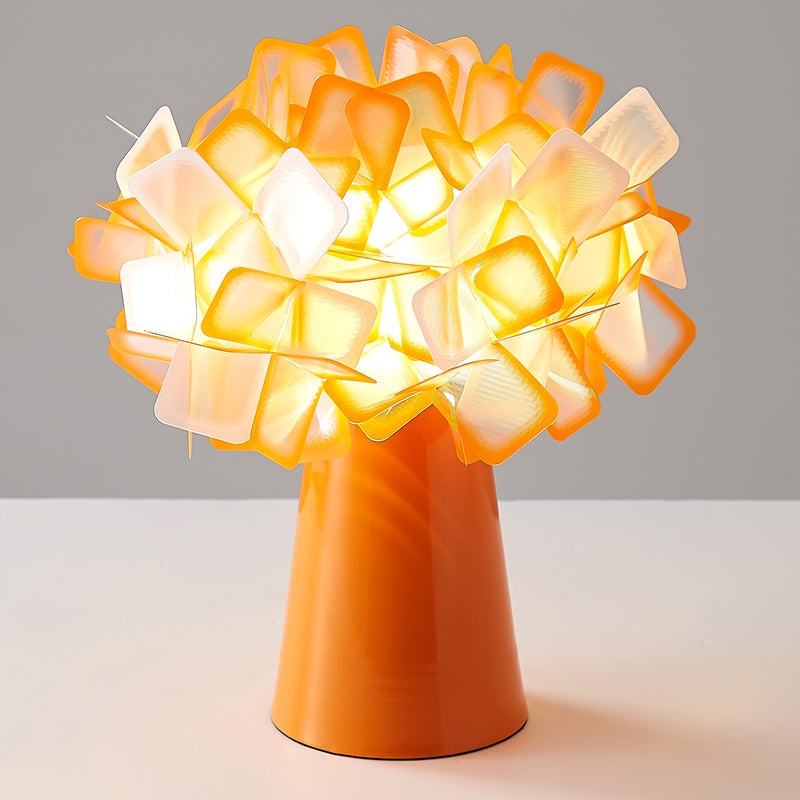 Origami Flower Metal Night Lamp Decorative LED Accent Table Light for Living Room Orange Clearhalo 'Lamps' 'Table Lamps' Lighting' 2478177