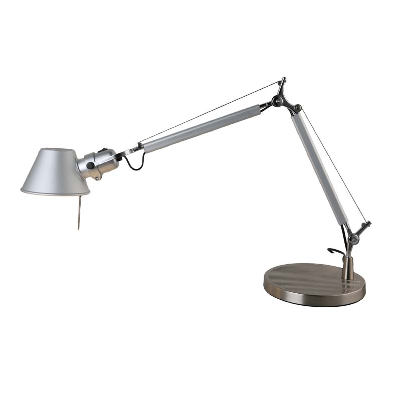 Industrial Telescopic Table Lamp 1-Light Metal Reading Book Light with Tapered Shade in Silver Clearhalo 'Lamps' 'Table Lamps' Lighting' 2478214