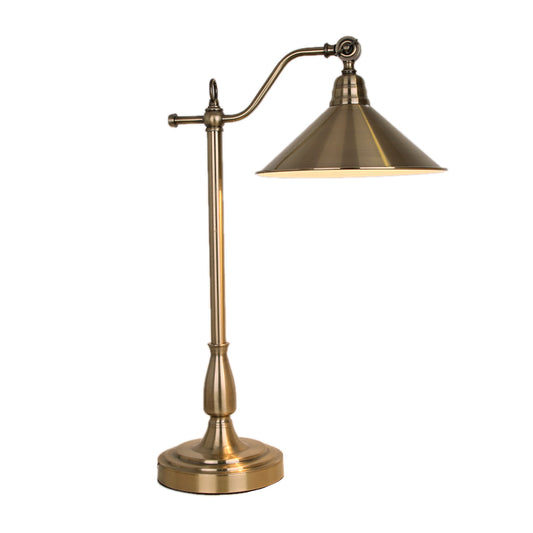 Bronze Conical Table Light Antique Style Metal 1 Head Bedside Night Lamp with Rotary Joint Clearhalo 'Lamps' 'Table Lamps' Lighting' 2478230