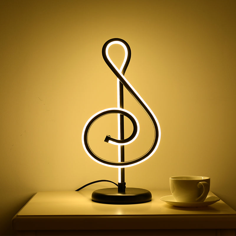 Acrylic Curve Night Light Stylish Minimalist LED Accent Table Lamp for Living Room Black Musical Note Clearhalo 'Lamps' 'Table Lamps' Lighting' 2478244