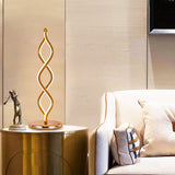 Gold Wavy Strip Table Lamp Art Deco LED Aluminum Nightstand Light with Plug-in Cord Clearhalo 'Lamps' 'Table Lamps' Lighting' 2478256