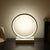Simplicity Circle LED Night Light Metal Bedroom Table Lamp with Rectangular Base White Circle Clearhalo 'Lamps' 'Table Lamps' Lighting' 2478260