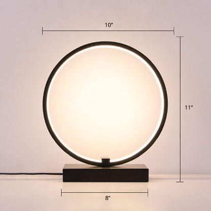 C Shaped Aluminum Night Lamp Minimalist Style LED Table Light with Dimmer Switch Black Clearhalo 'Lamps' 'Table Lamps' Lighting' 2478285