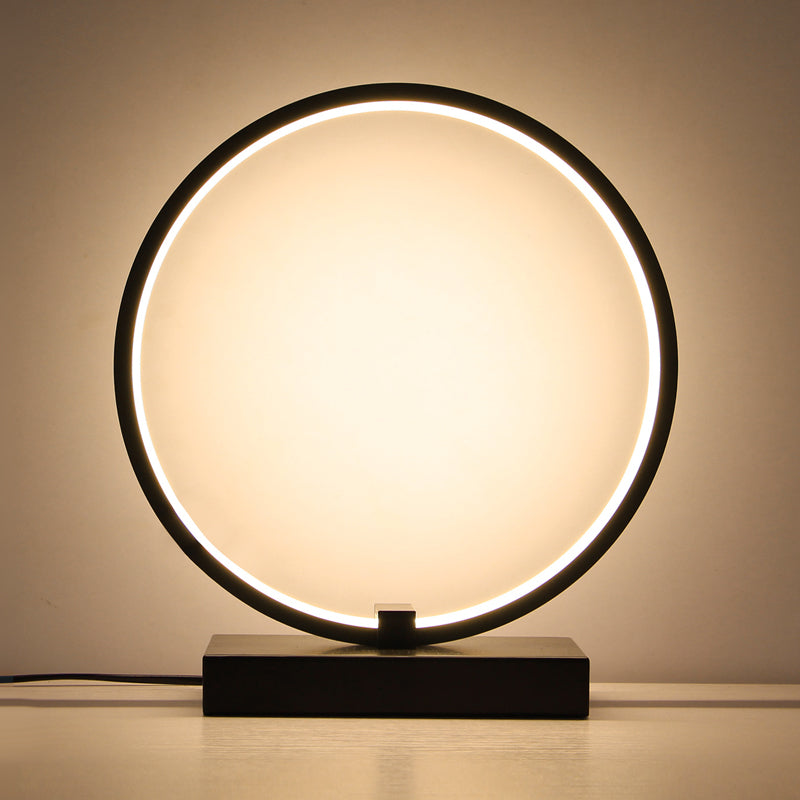 Circular Night Table Lamp Simple Style Acrylic LED Night Light for Bedroom Decor Clearhalo 'Lamps' 'Table Lamps' Lighting' 2478287