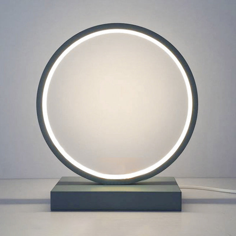 Circular Night Table Lamp Simple Style Acrylic LED Night Light for Bedroom Decor Gray-Blue Clearhalo 'Lamps' 'Table Lamps' Lighting' 2478288