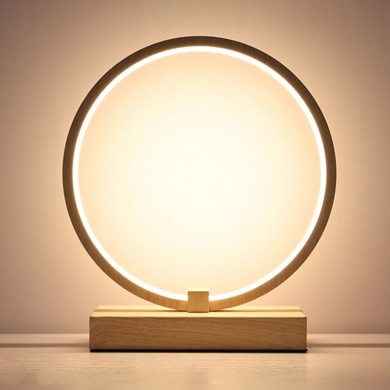 Circular Night Table Lamp Simple Style Acrylic LED Night Light for Bedroom Decor Clearhalo 'Lamps' 'Table Lamps' Lighting' 2478298