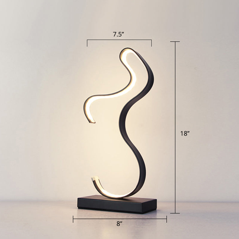Aluminum Line Art Night Lighting Minimalism LED Accent Table Light for Living Room Clearhalo 'Lamps' 'Table Lamps' Lighting' 2478317