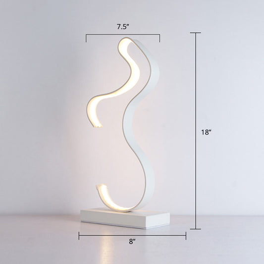 Aluminum Line Art Night Lighting Minimalism LED Accent Table Light for Living Room Clearhalo 'Lamps' 'Table Lamps' Lighting' 2478319