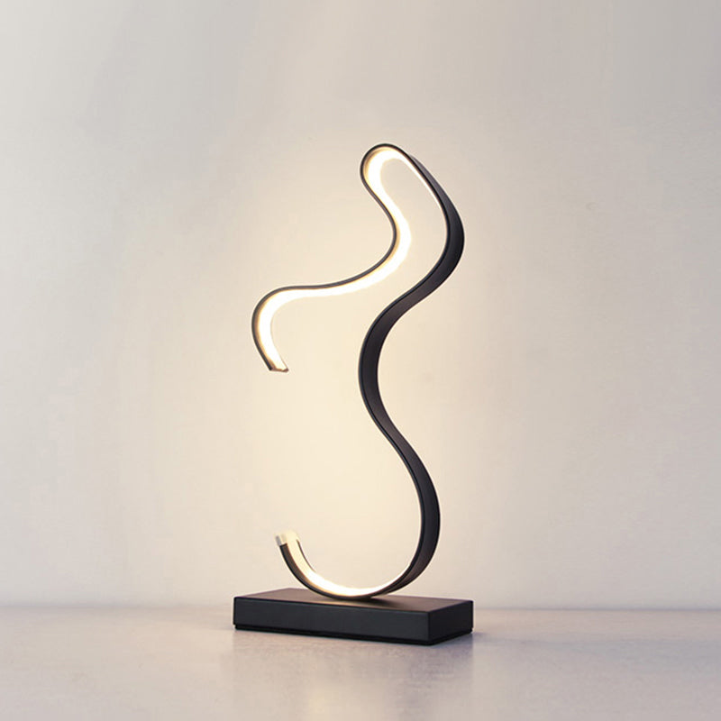 Aluminum Line Art Night Lighting Minimalism LED Accent Table Light for Living Room Clearhalo 'Lamps' 'Table Lamps' Lighting' 2478331