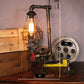 Metal Antiqued Bronze Table Light Water Pipe Creative Steampunk Style Nightstand Lamp Clearhalo 'Lamps' 'Table Lamps' Lighting' 2478398