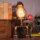 Metal Antiqued Bronze Table Light Water Pipe Creative Steampunk Style Nightstand Lamp Clearhalo 'Lamps' 'Table Lamps' Lighting' 2478406