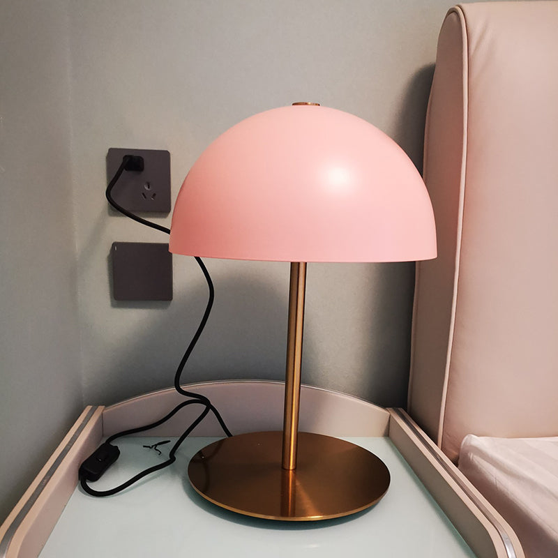 Dome Night Table Light Postmodern Metal 1-Light Bedroom Night Lamp with on-off Switch Clearhalo 'Lamps' 'Table Lamps' Lighting' 2478471