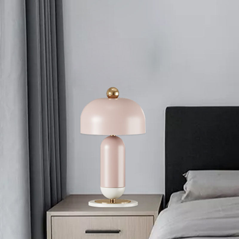 Mushroom Shaped Table Lamp Macaron Style Metal 2 Lights Girls Bedroom Night Light Clearhalo 'Lamps' 'Table Lamps' Lighting' 2478478