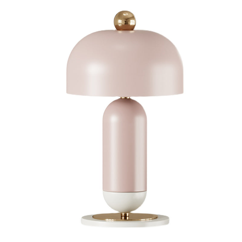 Mushroom Shaped Table Lamp Macaron Style Metal 2 Lights Girls Bedroom Night Light Clearhalo 'Lamps' 'Table Lamps' Lighting' 2478484