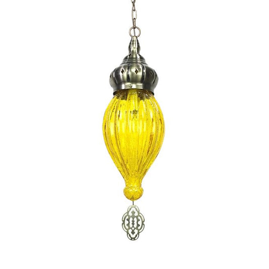 Teardrop Red/Pink/Yellow Suspension Pendant Traditional 1/4 Heads Hanging Light Kit for Living Room Clearhalo 'Ceiling Lights' 'Glass shade' 'Glass' 'Pendant Lights' 'Pendants' Lighting' 247855