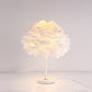 Feather Flower Blossom Table Light Contemporary Single-Bulb Night Lamp for Bedroom White Clearhalo 'Lamps' 'Table Lamps' Lighting' 2478575