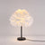 Feather Flower Blossom Table Light Contemporary Single-Bulb Night Lamp for Bedroom Black Clearhalo 'Lamps' 'Table Lamps' Lighting' 2478579