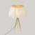 Feather Flower Blossom Table Light Contemporary Single-Bulb Night Lamp for Bedroom Gold Clearhalo 'Lamps' 'Table Lamps' Lighting' 2478581