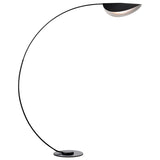 Macaron Arc Floor Light Metallic 1-Light Living Room Stand Up Lamp with Bend Shade Black Clearhalo 'Floor Lamps' 'Lamps' Lighting' 2478638