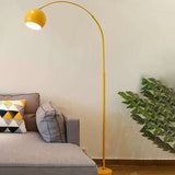 Adjustable Fishing Rod Standing Lamp Macaron Metal Single Bedroom Floor Reading Light with Dome Shade Clearhalo 'Floor Lamps' 'Lamps' Lighting' 2478657