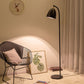 Single Living Room Floor Light Macaron Rotating Floor Reading Lamp with Bell Metal Shade Black Clearhalo 'Floor Lamps' 'Lamps' Lighting' 2478692
