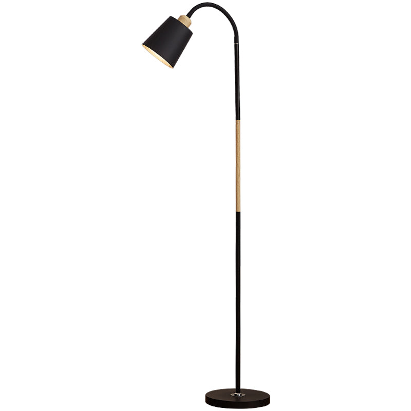 Rotatable Single-Bulb Tapered Floor Light Nordic Metal Stand Up Lamp for Living Room Clearhalo 'Floor Lamps' 'Lamps' Lighting' 2478712