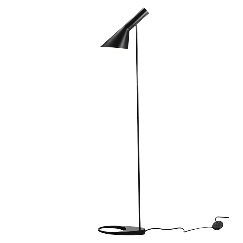 Nordic Funnel Shaped Floor Lamp 1-Bulb Metal Swivelable Standing Light for Living Room Black Clearhalo 'Floor Lamps' 'Lamps' Lighting' 2478738