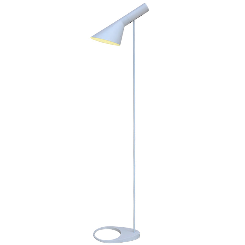 Nordic Funnel Shaped Floor Lamp 1-Bulb Metal Swivelable Standing Light for Living Room White Clearhalo 'Floor Lamps' 'Lamps' Lighting' 2478740