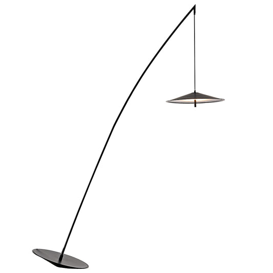 Fishing Floor Lamp Simplicity Metal LED Standing Floor Light with Dangling Shade Black Clearhalo 'Floor Lamps' 'Lamps' Lighting' 2478765