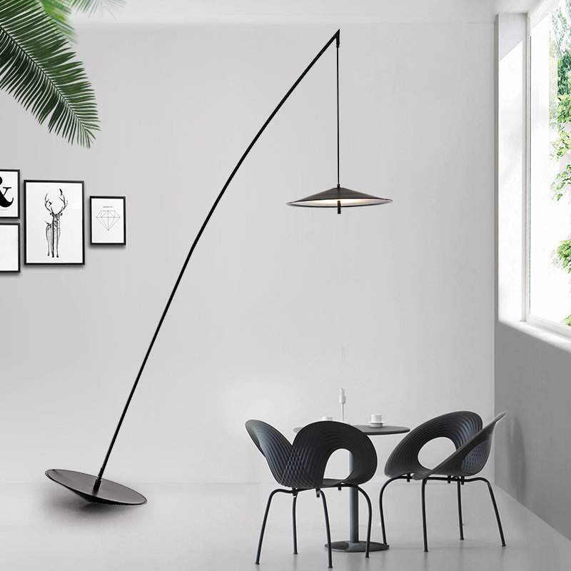 Fishing Floor Lamp Simplicity Metal LED Standing Floor Light with Dangling Shade Clearhalo 'Floor Lamps' 'Lamps' Lighting' 2478769