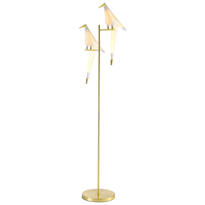 Decorative Origami Bird Floor Standing Lamp Acrylic Living Room Floor Light in Gold 2.0 Gold Clearhalo 'Floor Lamps' 'Lamps' Lighting' 2478806
