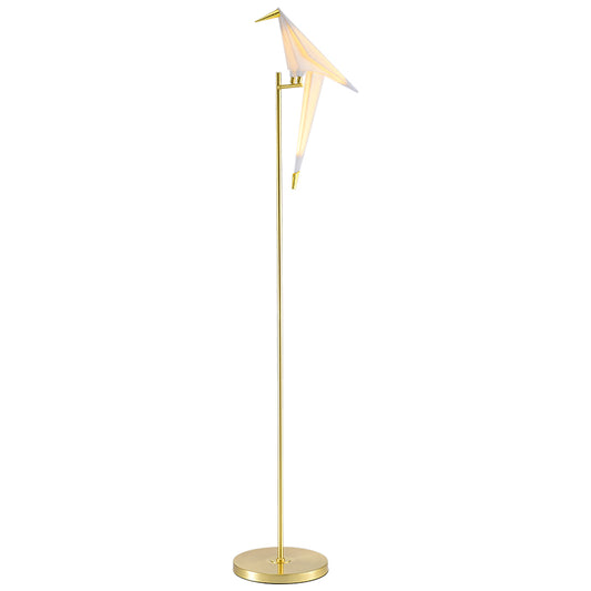 Decorative Origami Bird Floor Standing Lamp Acrylic Living Room Floor Light in Gold 1.0 Gold Clearhalo 'Floor Lamps' 'Lamps' Lighting' 2478807