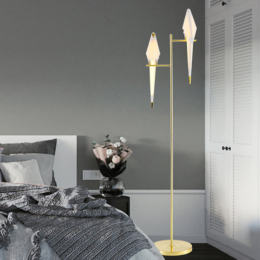 Decorative Origami Bird Floor Standing Lamp Acrylic Living Room Floor Light in Gold Clearhalo 'Floor Lamps' 'Lamps' Lighting' 2478810