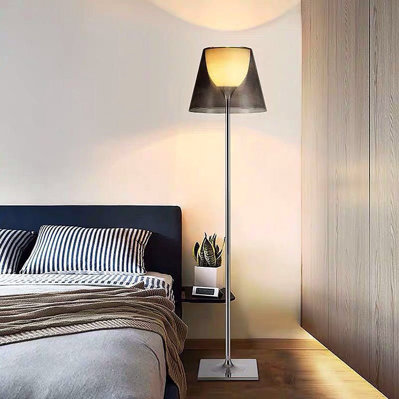 Modern Empire Floor Lamp Acrylic 1-Head Bedside Standing Light with Bell Shade Insert Clearhalo 'Floor Lamps' 'Lamps' Lighting' 2478952