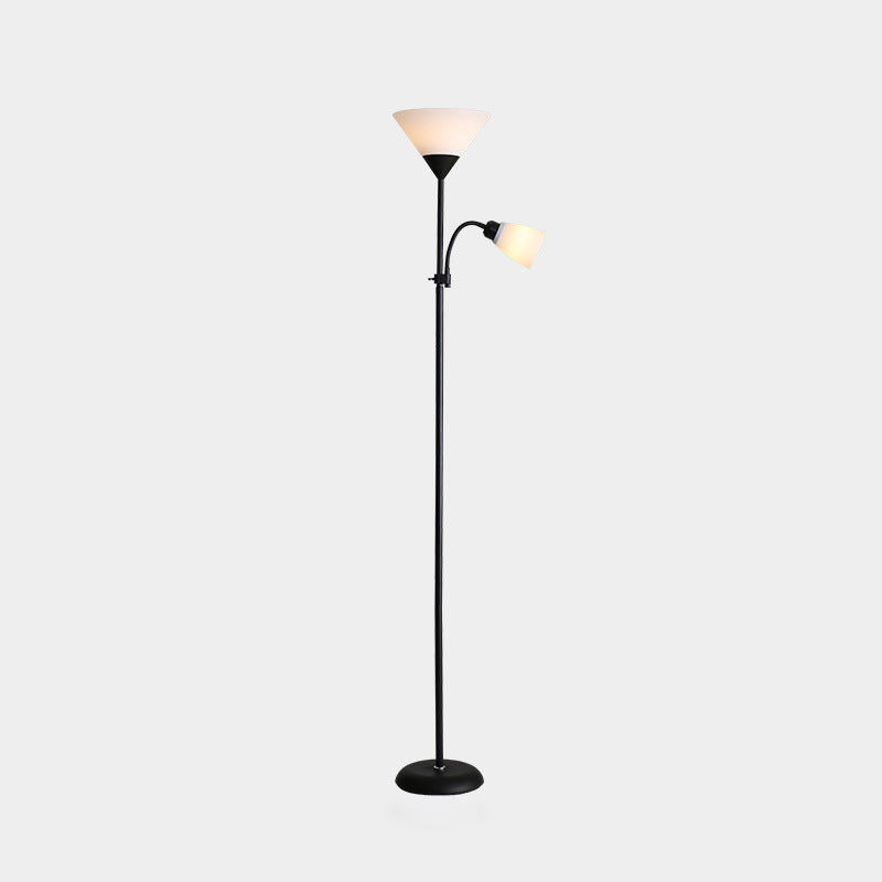 Acrylic Torchiere Floor Lamp Country Living Room Standing Light with Flexible Arm 2.0 Black Clearhalo 'Floor Lamps' 'Lamps' Lighting' 2478985