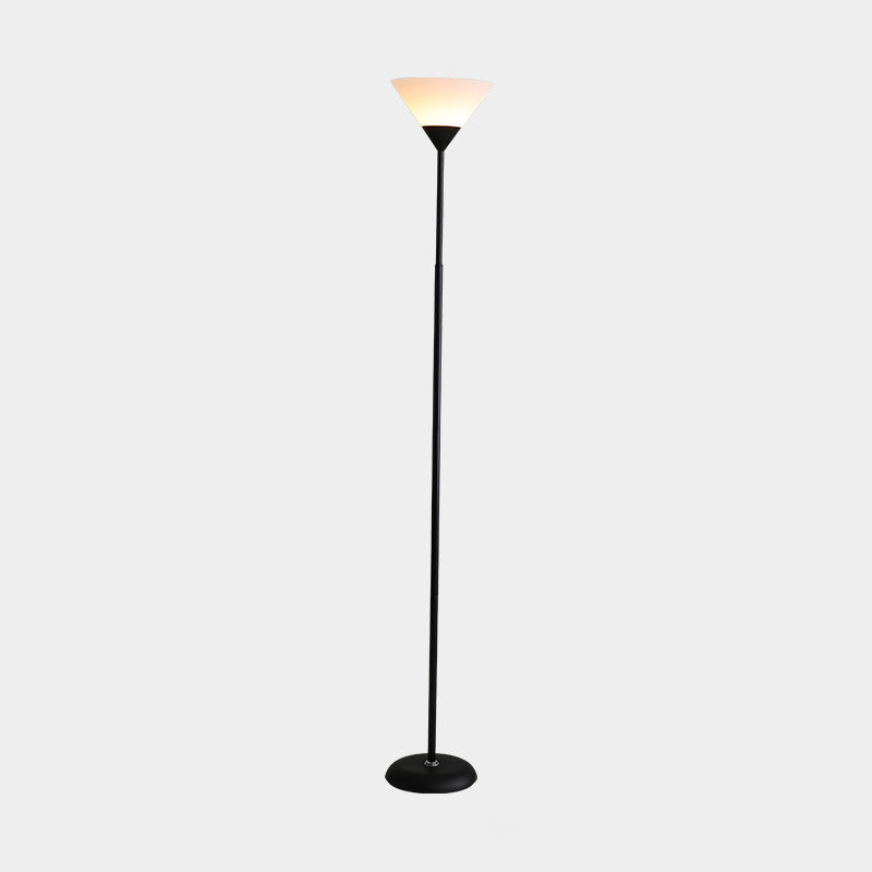 Acrylic Torchiere Floor Lamp Country Living Room Standing Light with Flexible Arm 1.0 Black Clearhalo 'Floor Lamps' 'Lamps' Lighting' 2478986
