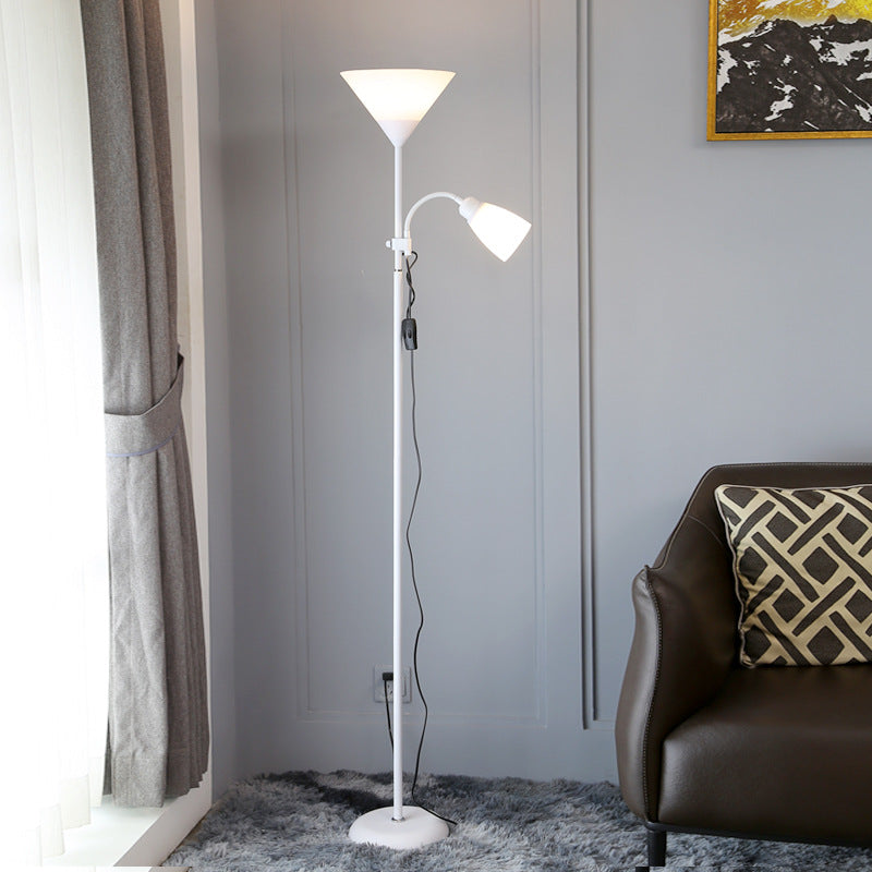 Acrylic Torchiere Floor Lamp Country Living Room Standing Light with Flexible Arm Clearhalo 'Floor Lamps' 'Lamps' Lighting' 2478987