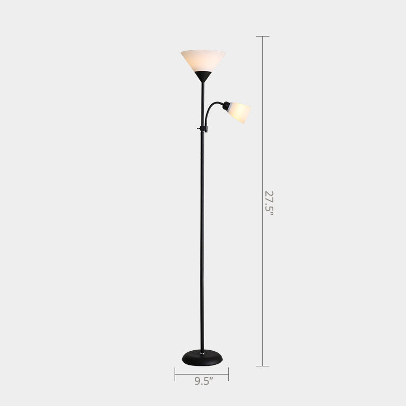 Acrylic Torchiere Floor Lamp Country Living Room Standing Light with Flexible Arm Clearhalo 'Floor Lamps' 'Lamps' Lighting' 2478993