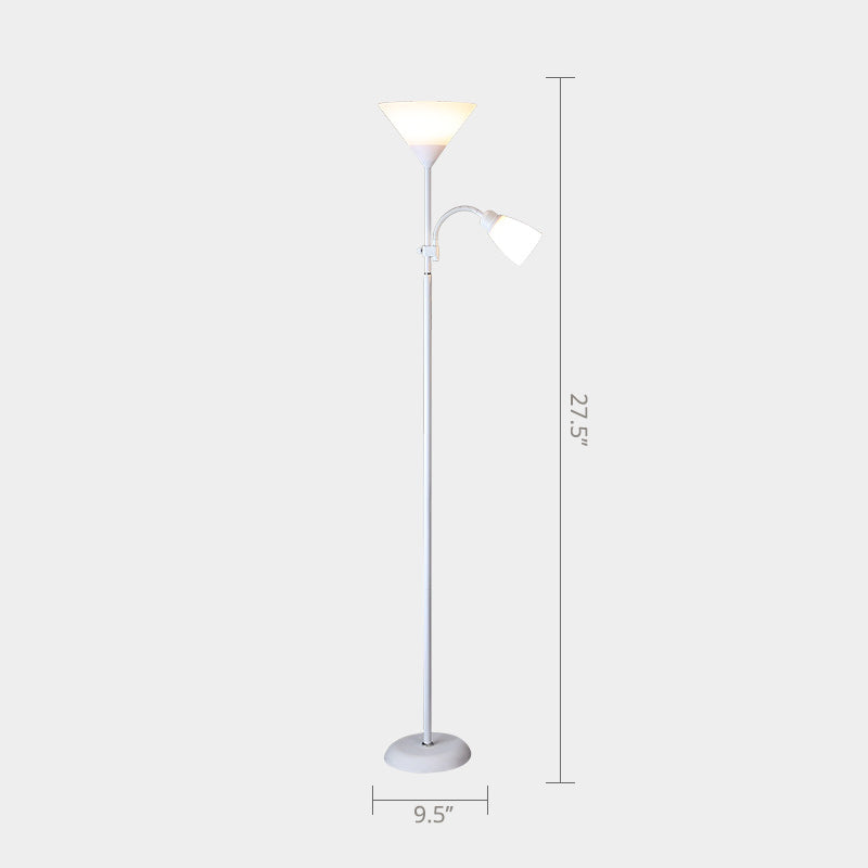 Acrylic Torchiere Floor Lamp Country Living Room Standing Light with Flexible Arm Clearhalo 'Floor Lamps' 'Lamps' Lighting' 2478995
