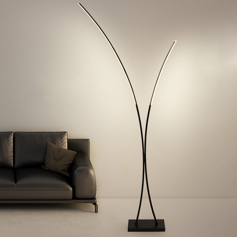 X Shaped Floor Light Simplicity Novelty Metal Living Room LED Standing Floor Lamp Clearhalo 'Floor Lamps' 'Lamps' Lighting' 2479007