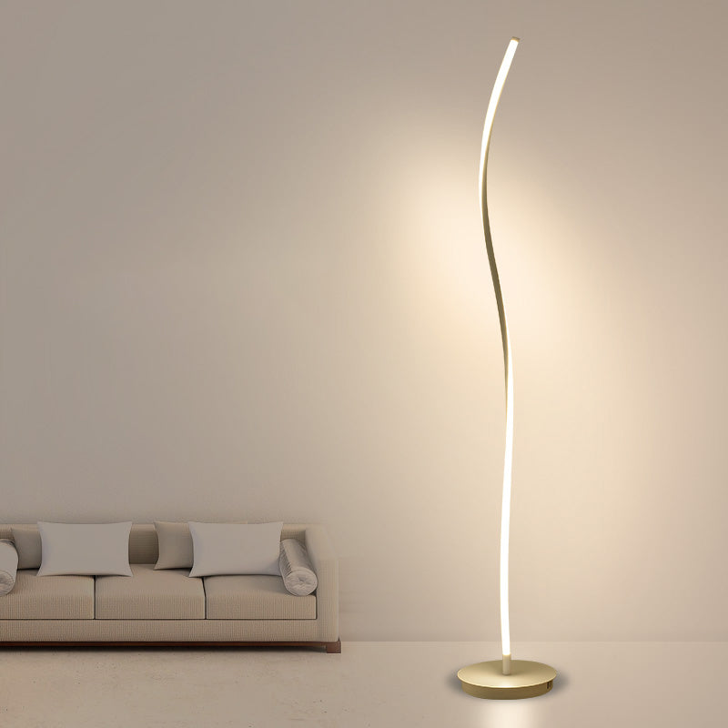 Twist Aluminum Stand Up Lamp Simple Style LED Standing Floor Light for Living Room White Clearhalo 'Floor Lamps' 'Lamps' Lighting' 2479014
