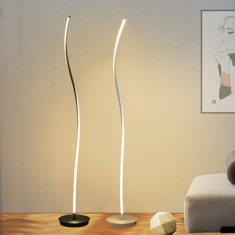 Twist Aluminum Stand Up Lamp Simple Style LED Standing Floor Light for Living Room Clearhalo 'Floor Lamps' 'Lamps' Lighting' 2479016
