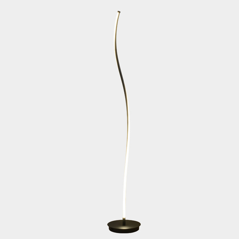 Twist Aluminum Stand Up Lamp Simple Style LED Standing Floor Light for Living Room Clearhalo 'Floor Lamps' 'Lamps' Lighting' 2479018