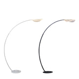 Simplicity Arc Floor Lighting Metal Living Room LED Standing Lamp with Leaf Acrylic Shade Clearhalo 'Floor Lamps' 'Lamps' Lighting' 2479067