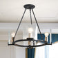 Wagon Wheel Living Room Ceiling Chandelier Traditional Metal 4/8/10 Lights Black Hanging Fixture Clearhalo 'Ceiling Lights' 'Chandeliers' Lighting' options 247923