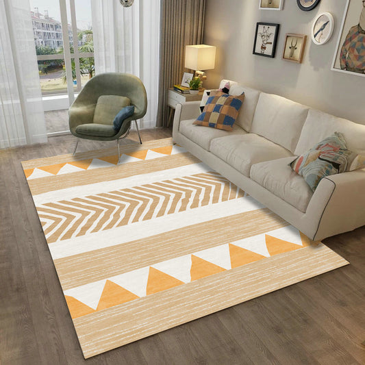 Multi Color Scandinavian Rug Polyster Plant Printed Area Carpet Pet Friendly Easy Care Area Rug for Bedroom Yellow Clearhalo 'Area Rug' 'Modern' 'Rugs' Rug' 2479717