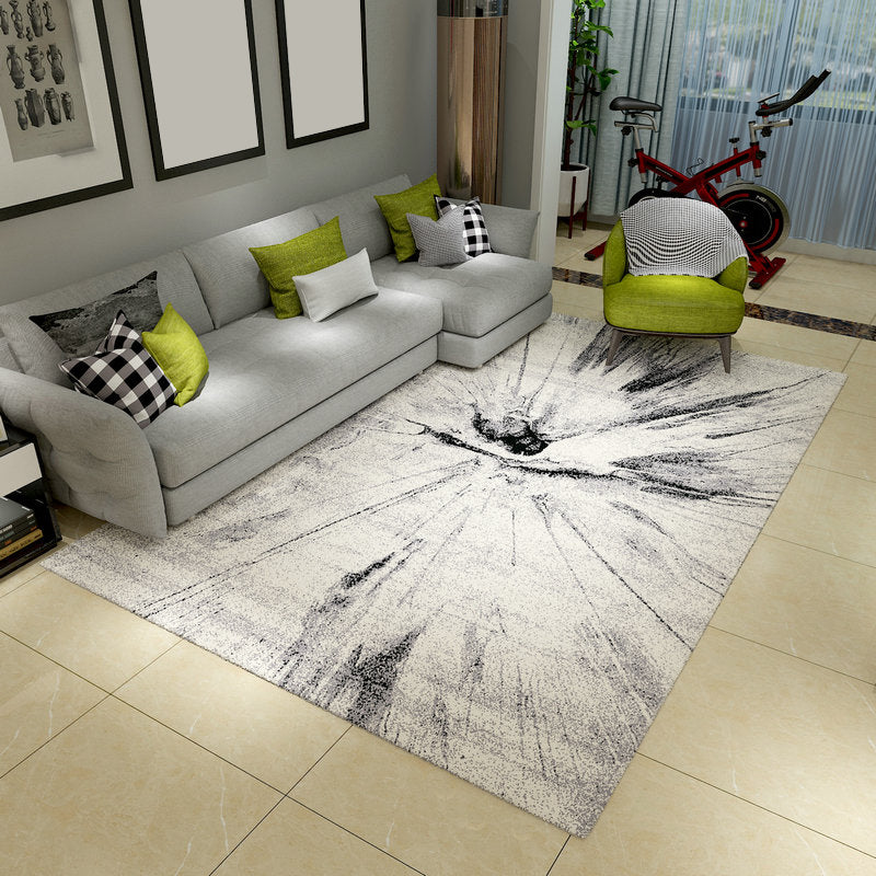 Multi Color Scandinavian Rug Polyster Plant Printed Area Carpet Pet Friendly Easy Care Area Rug for Bedroom Beige Clearhalo 'Area Rug' 'Modern' 'Rugs' Rug' 2479719
